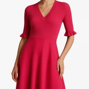 Kate Spade New York Sweater Dress Rose Pink Cotton Silk Blend M